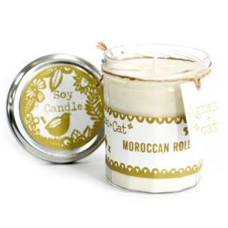 Lumânăre din ceara de soia - Roll Marocan (6 bucati)