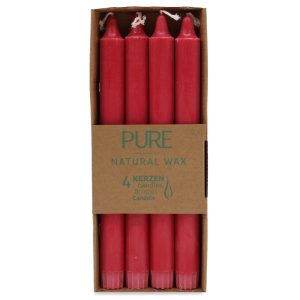 Lumânări de Masă din Ceară Naturală 250x23 - Rosii
