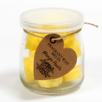 Ceara parfumata de soia - 16 inimioara - Fructe de Mango, 300 grame (copiază)