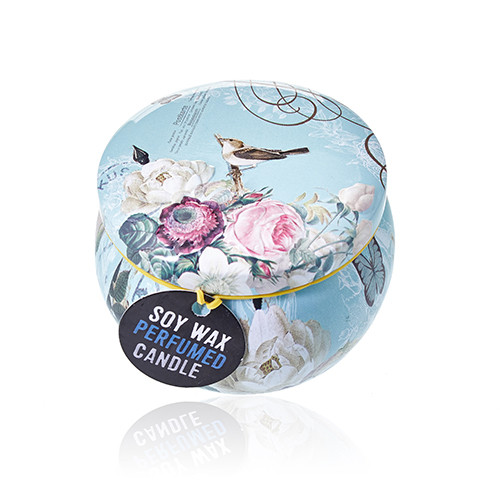 Lumânare in cutie colorata - Weekend la Paris - Bujori, 120 grame, timp ardere 23 de ore