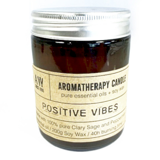 Lumânare din soia de aromaterapie - Vibrații Pozitive, 200 g, timp de ardere 40 de ore