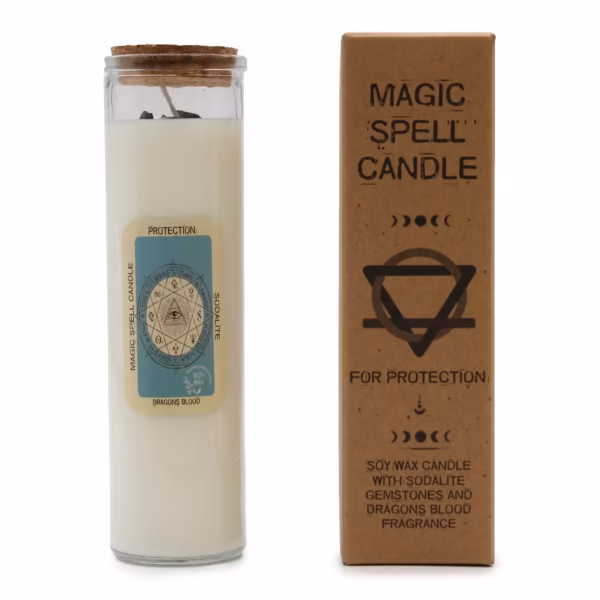 Lumânare magică cu pietre prețioase pentru Protecție