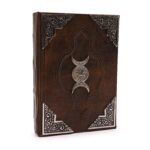 Agendă de Piele Groasă Maro - Lună Triplă Decor Zinc - 200 pagini cu Chenar Decorativ - 26 x 18 cm