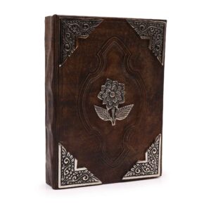 Agendă de Piele Groasă Roșu - Trandafir - 200 pagini cu Chenar Decorativ - 26 x 18 cm