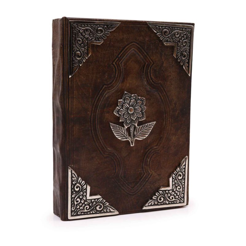 Agendă de Piele Groasă Roșu - Trandafir - 200 pagini cu Chenar Decorativ - 26 x 18 cm