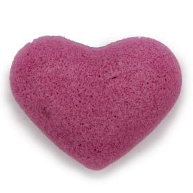 Burete Japonez Konjac în Formă de Inimă Violet – Curățare Delicată și Îngrijire Naturală