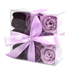 Cutie cu 9 Flori de Săpun - Trandafir Violet