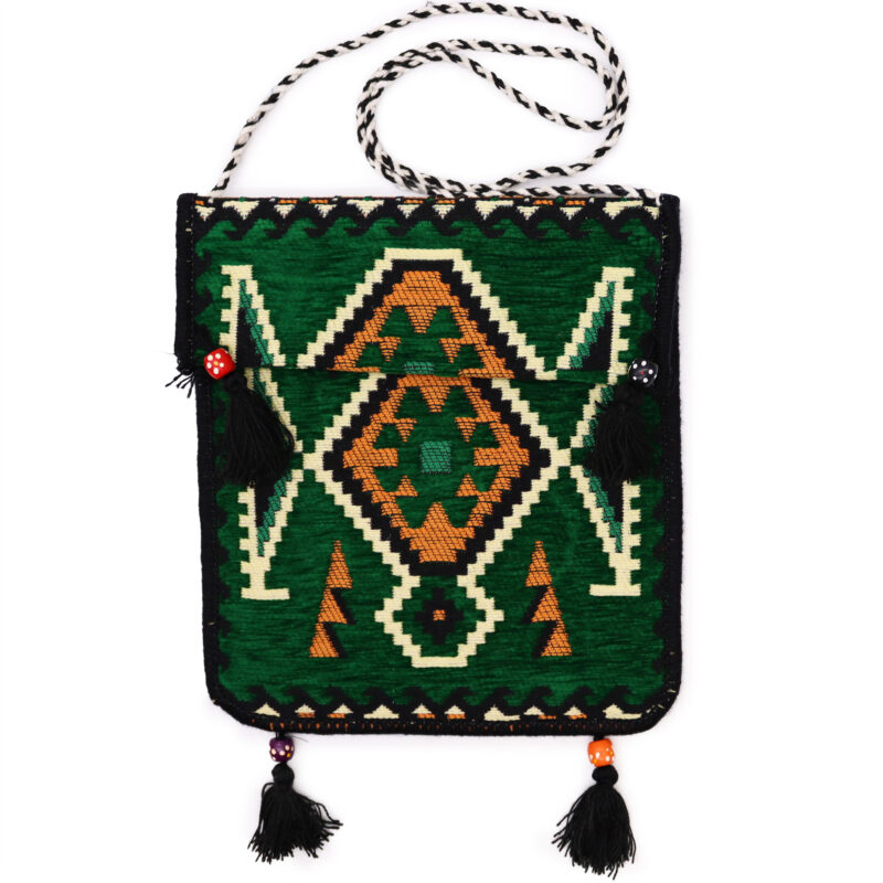 223444 Geanta de festival kilim Verde smarald