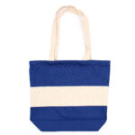 Geantă din Bumbac în Două Culori - 38x42x12cm - Albastru și Natural - 10oz
