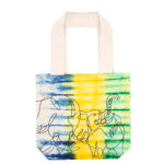 Geantă din Bumbac Tie-Dye (6 oz) - 38x42x12cm - Elefanți - Multi - Mâner Natural