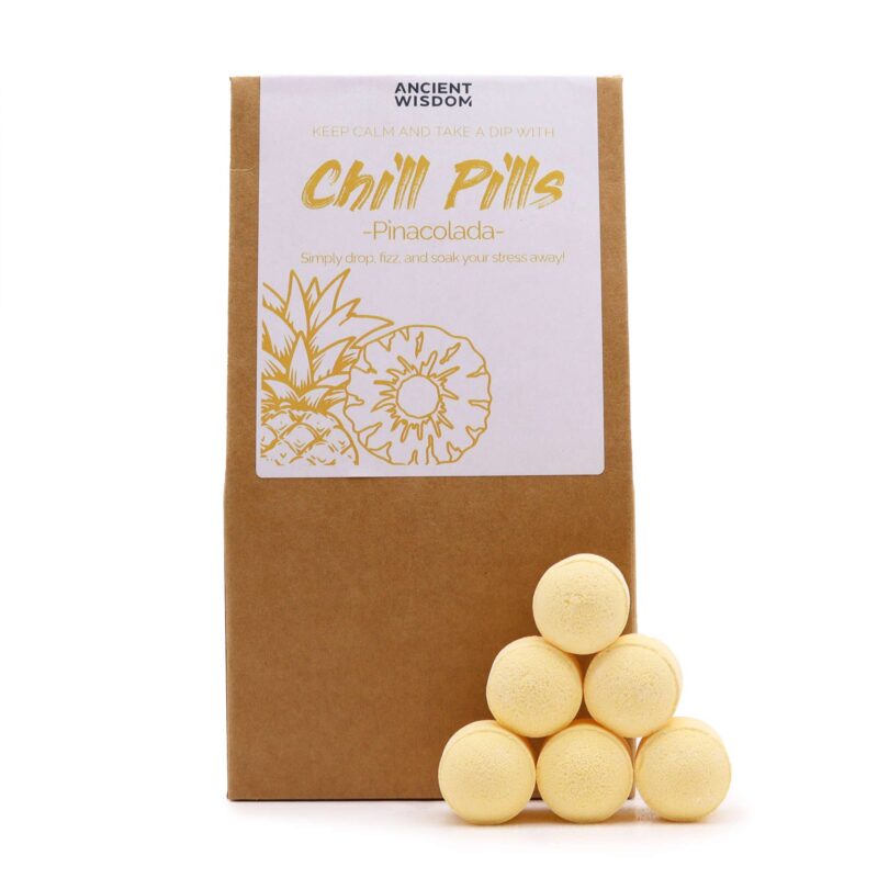 Pachet cadou cu bile spumante de baie 350g – pina colada