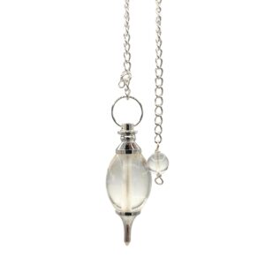 Pendul din Piatră Prețioasă în Formă de Lingam - Cuarț Roz