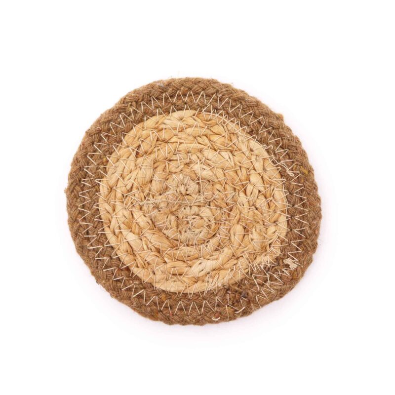 Șervet Natural - Iută și Bumbac 10cm (set de 4) - Bordură Naturală