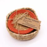 Șervet Natural - Iută și Bumbac 10cm  (set de 6) Mix de Culori