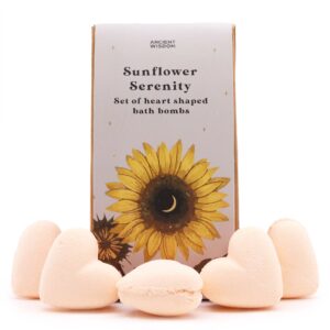 Set cadou inimi spa - floarea soarelui cu 5 bile efervescente pentru baie