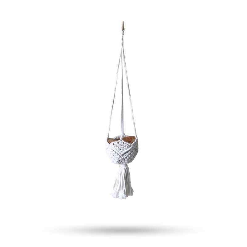 Suport Decorativ pentru Ghivece Suspendate din Macrame - Natural