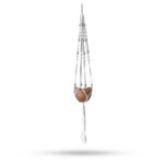 Suport suspendat din macrame cu mărgele natural – 1 m