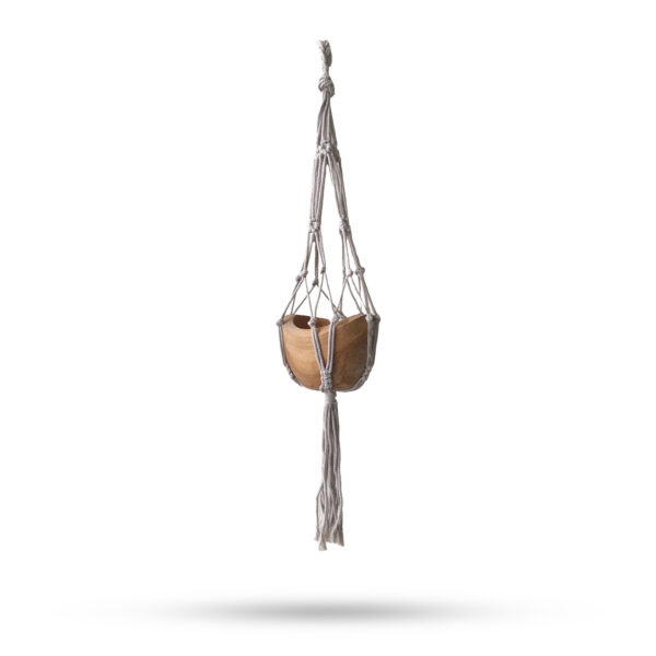 Suport Pentru Ghivece Suspendate Din Macrame Mic Bej 75cm