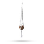Suport suspendat din macrame pentru ghivece – natural, mărime medie