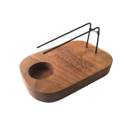 Suport pentru palo santo din lemn de tec – design arborele vieții