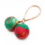 Zăngănitoare maracas twist dublu, instrument muzical decorativ realizat manual