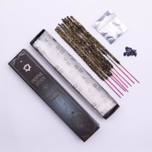 Home - aromaterapie Bețișoare parfumate cu cristal de lapis lazuli – mosc 8 buc./cutie