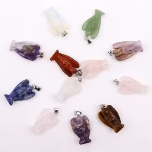 12x Pandantive Mini Îngeri din Pietre Prețioase (12 Diverse) 26x18mm