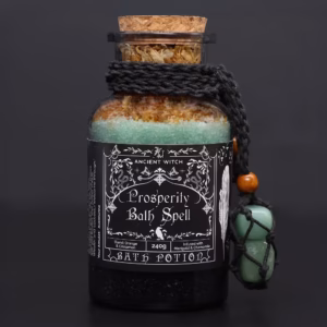 Sare de baie pentru prosperitate cu pandantiv aventurin 240g Ancient Witch