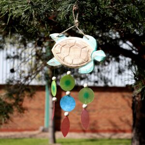 Sculptură de Țestoase Acvatice cu Cercuri și Picături de Scoică