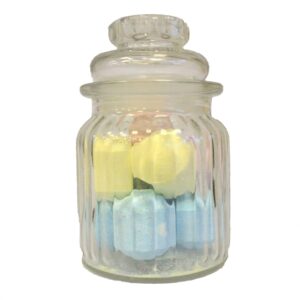 Borcan din sticlă pentru bomboane - creștături verticale 200 ml