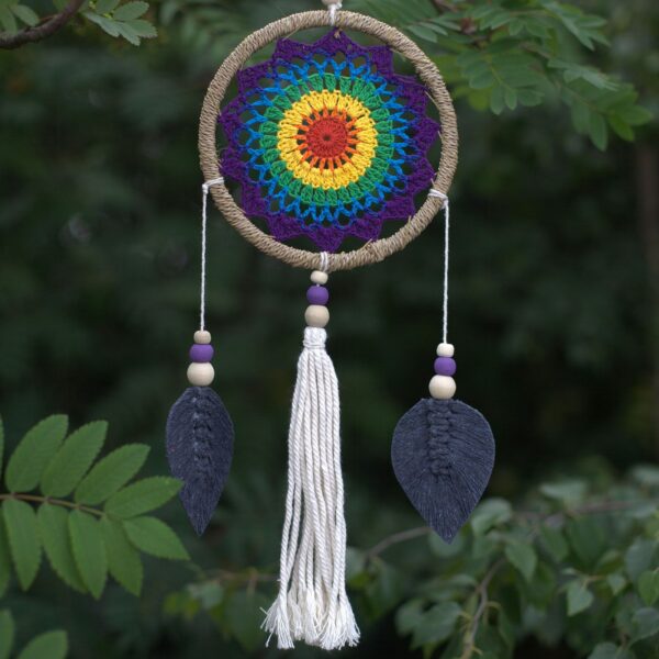 bG9jYWw6Ly9tZWRpYS85Ry82RS82MFIzMEMxRzZNV0s2RTlHLzUwYmJjNmNlLmpwZWc Dream Catcher (Prinzător de Vise) - Mediu - Curcubeu - Elemente