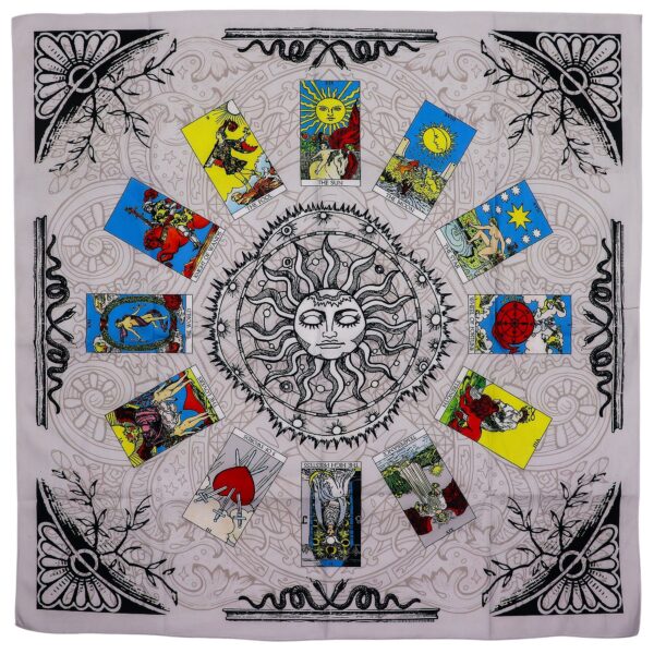 Set 2 buc. Pânză pentru Citirea Tarotului – Arborele Vieții (75x75 cm)