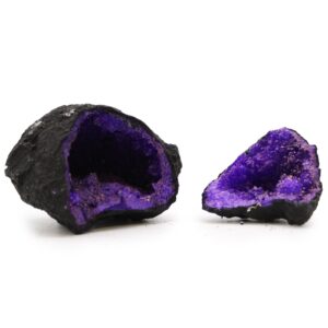 Geode de Calcit Colorate - Piatră Neagră - Violet