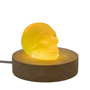 Suport rotund din lemn cu LED USB de 8 cm - Rece / Cald / Lumină de zi