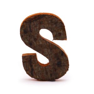 Literă din Scoarță Rustică - "S"  - 7cm