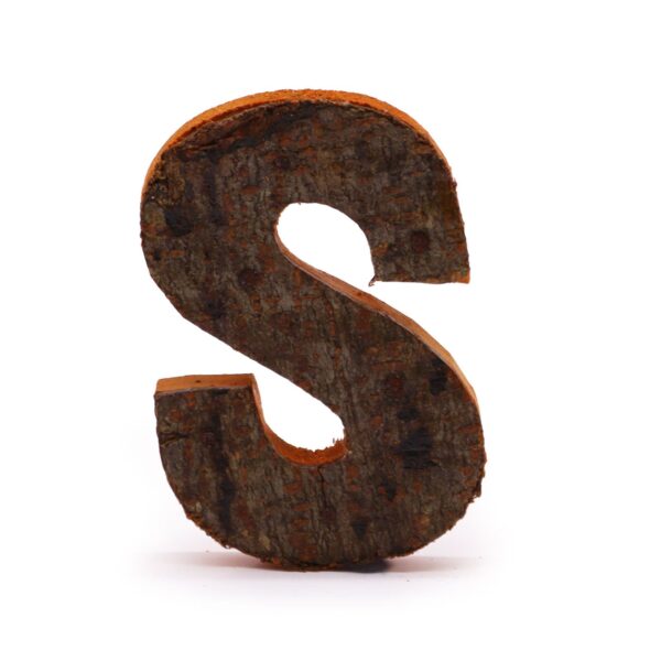 Literă din Scoarță Rustică - "S" - 7cm