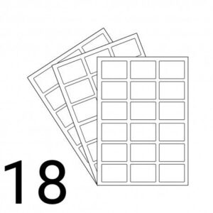 Set de o sută de coli cu autocolante maro kraft dreptunghiulare de dimensiune 63,5x46,6 mm