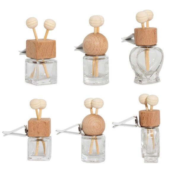 Difuzor Transparent Auto cu Prindere pe Ventilație (8ml) – 3 modele diferite x 4 bucăți