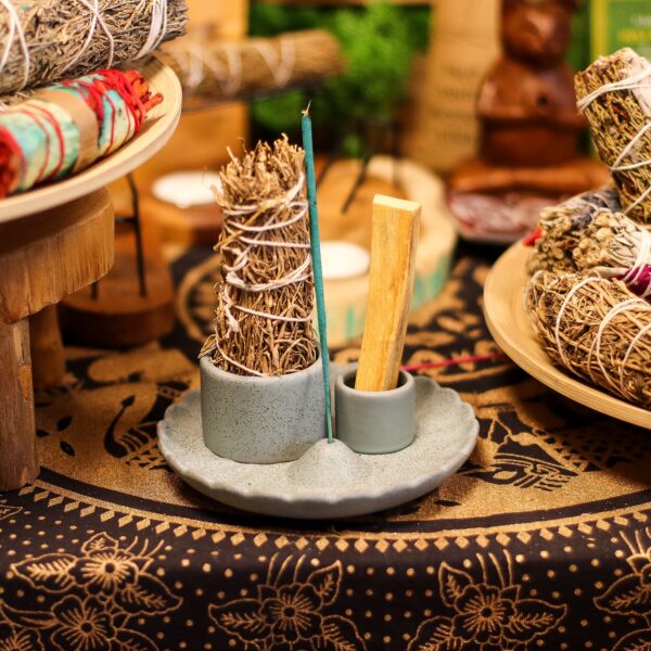 Suport pentru Bețișor Palo Santo și pentru Fumigație – Floare de Lotus – Portocaliu Mat
