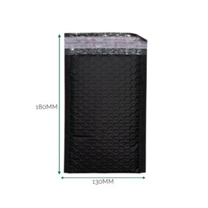 Plic din polietilenă negru, cu bule (130x180+40 mm)