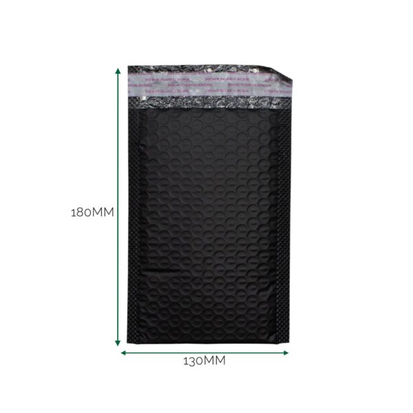 Plic din polietilenă negru, cu bule (130x180+40 mm)