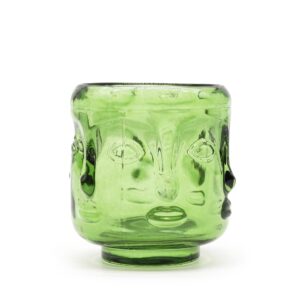 Pahar pentru Lumânări cu Fața lui Buddha - Jad Verde