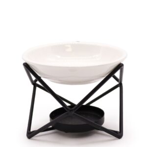 Aroma Lampă Ceramică cu Suport Hexagon Metalic
