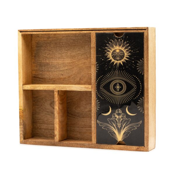 Cutie Pentru Tarot cu Patru Compartimente Și Suport Pentru Cărți