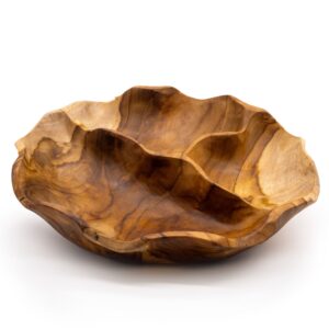 Bol Rotund din Tec pentru Fructe, Neted, 30x5.5 cm