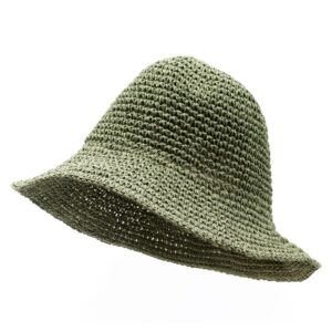 Pălărie de Soare din Paie Nomad Sari – Mușchi Verde