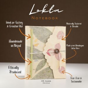 Jurnal Lokta Bougainvillea – Mediu (15x12 cm), 45 file