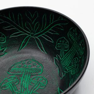 Bol Tibetan din Aluminiu – Ciupercă Magică – Verde (20 cm)