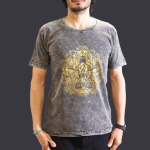 Tricou Stone Wash - Hamsa - Gri Închis (M)