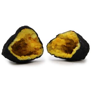 Geode de Calcit Colorate - Piatră Neagră - Galben